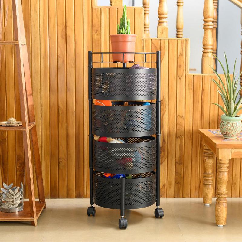 Buy Meso Quadruple Layer Storage Rack With Wheels Racks from Vaaree