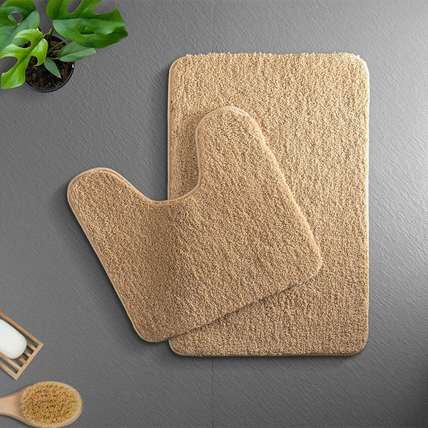 Buy Helen Anti Skid Bath Mat & Contour Mat (Beige) - Two Piece Set Bath Mats from Vaaree