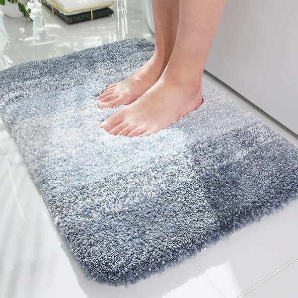 Buy Elvira Anti Skid Striped Bath Mat - Blue Bath Mats from Vaaree