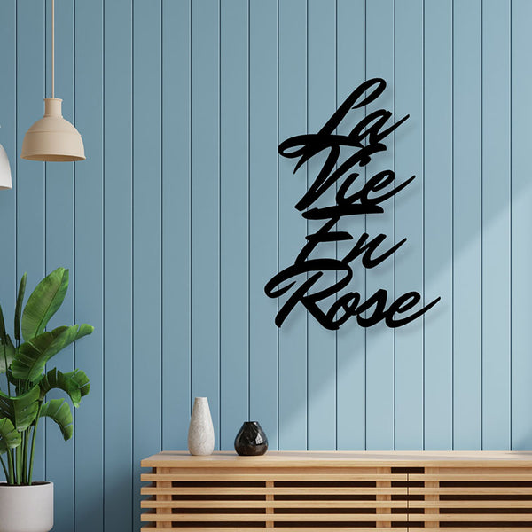 Wall Accents - La Vie En Rose Typography Wall Art