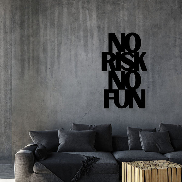 Wall Accents - No Risk No Fun Typography Wall Art