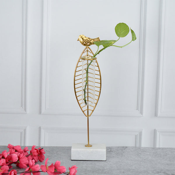 Buy Birdo Test Tube Planter - Gold Vase from Vaaree