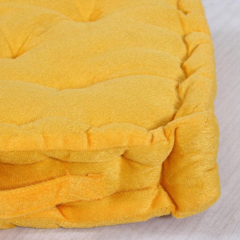 Floor Cushions - Roe Velvet Floor Cushion - Yellow