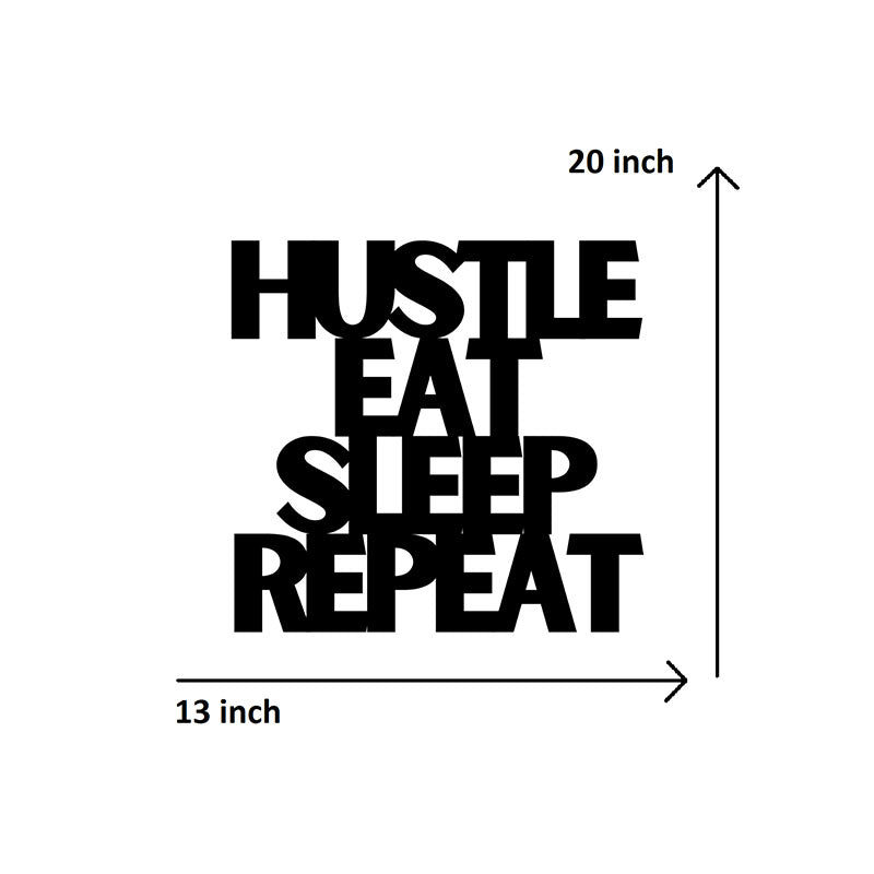 Wall Accents - Hustle Eat Sleep Repeat Typography Wall Art