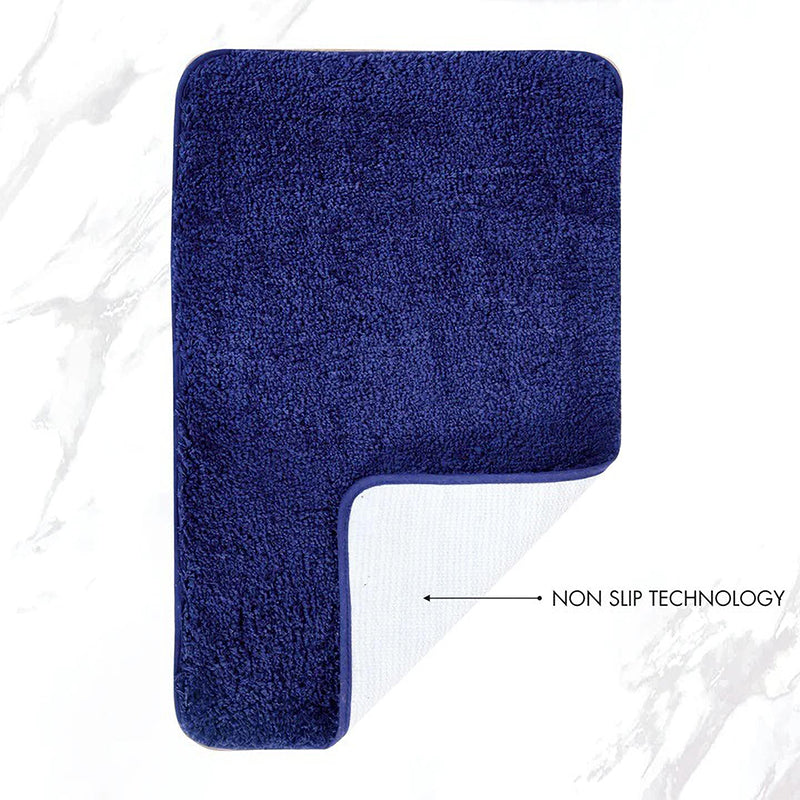 Buy Helen Anti Skid Bath Mat & Contour Mat (Blue) - Two Piece Set Bath Mats from Vaaree