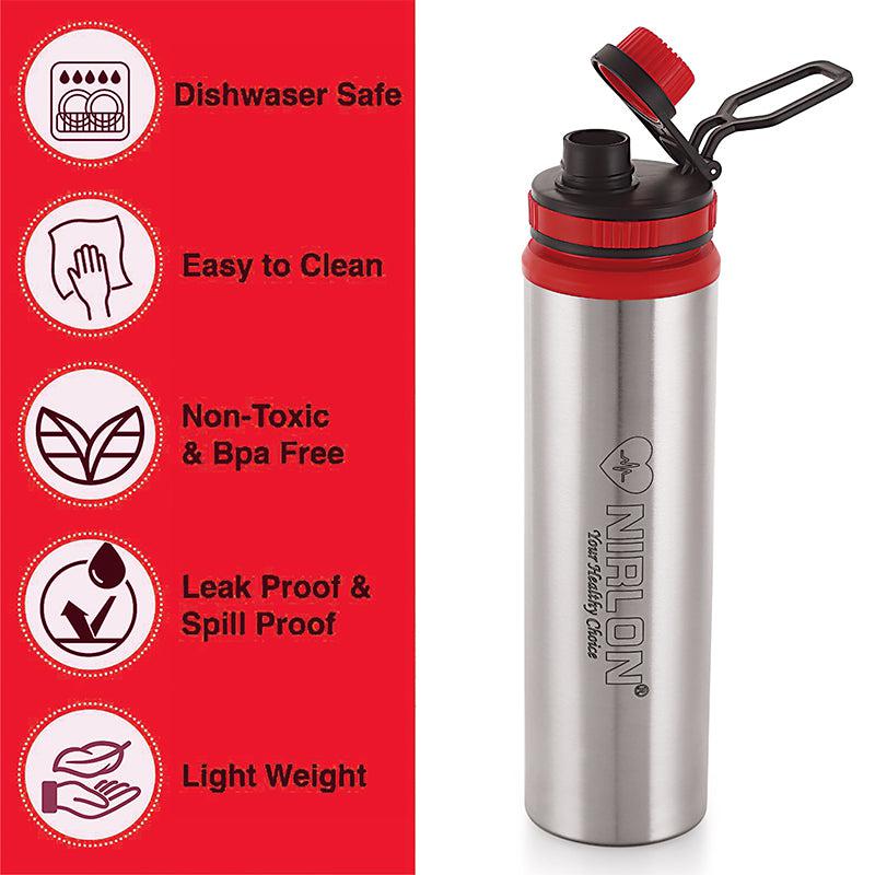 Buy Solene Stainless Steel Water Bottle (Red) - 900 ML Bottle from Vaaree