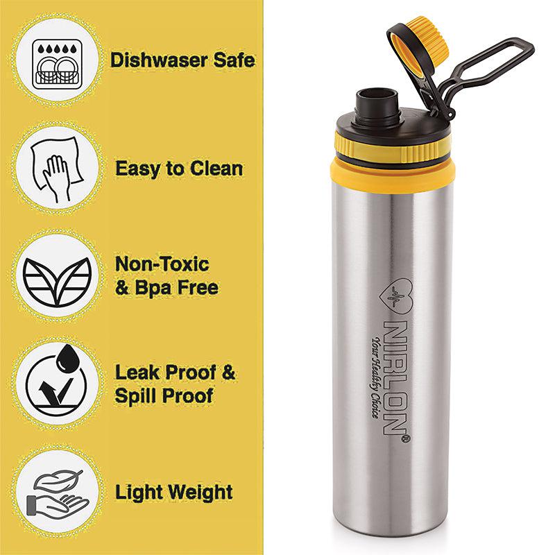 Buy Solene Stainless Steel Water Bottle (Yellow) - 900 ML Bottle from Vaaree