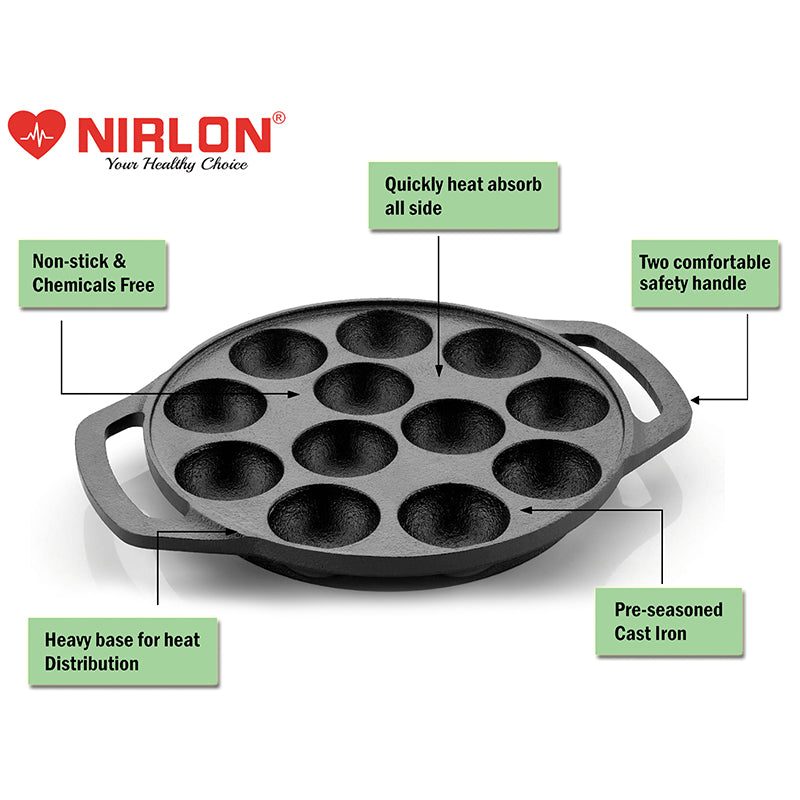 Buy Nirlon Cast Iron Paniyaram Pan Paniyaram & Appam Pan from Vaaree