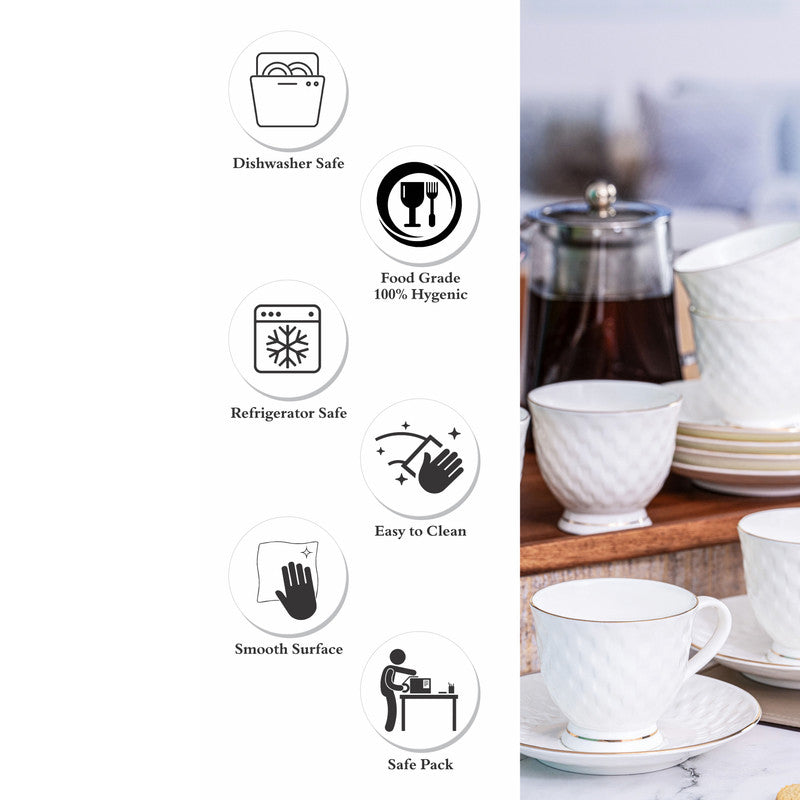 Buy Aleva Cup & Saucer Set (170 ML) - Twelve Piece Set Tea Sets & Tea Pots from Vaaree