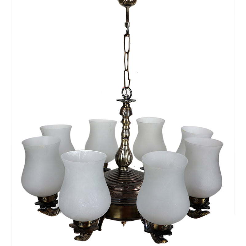 Buy Milky Vilona Mosaic Golden Antique Chandelier Ceiling Lamp from Vaaree