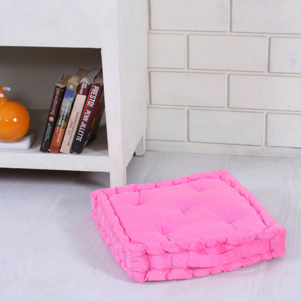 Floor Cushions - Roe Velvet Floor Cushion - Pink
