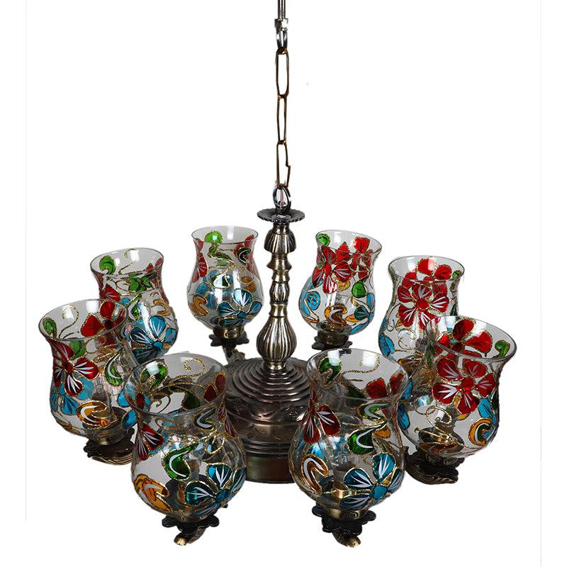 Buy Fumo Vilona Mosaic Golden Antique Chandelier Ceiling Lamp from Vaaree