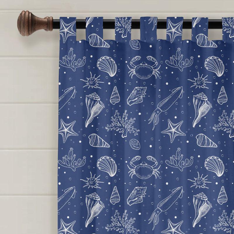 Buy Sea Side Tab Top Medium Width Curtain Curtains from Vaaree