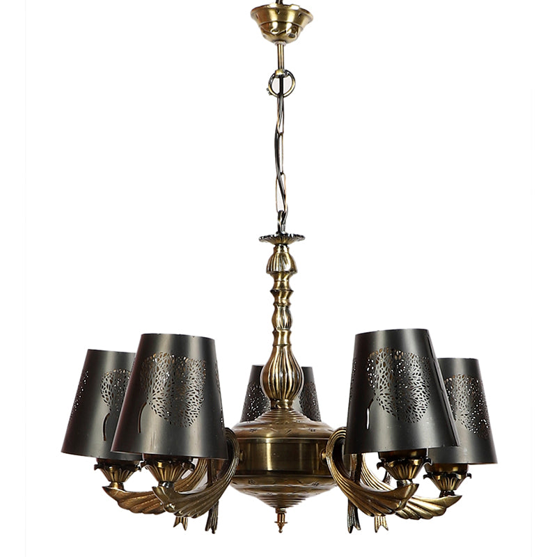 Ceiling Lamp - Candra Etched Vistara Golden Antique Chandelier