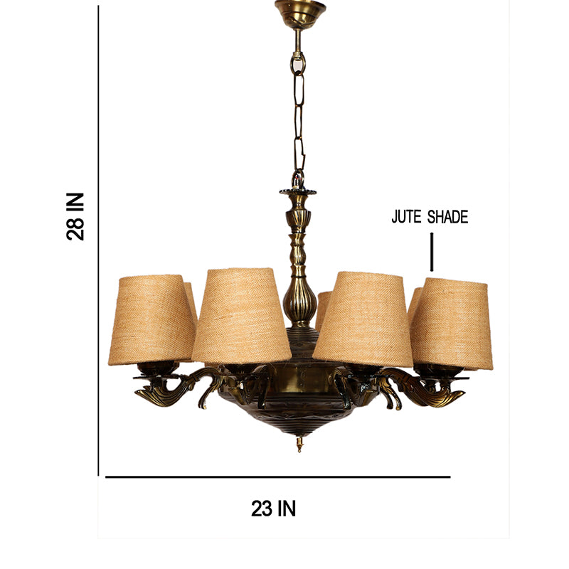 Buy Vilona Conical Chandelier - Beige Ceiling Lamp from Vaaree