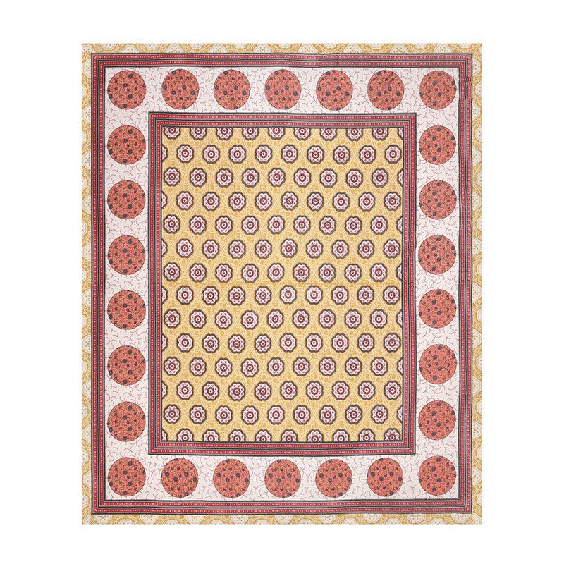 Buy Daya Ethnic Bedsheet - Yellow & Peach Bedsheets from Vaaree