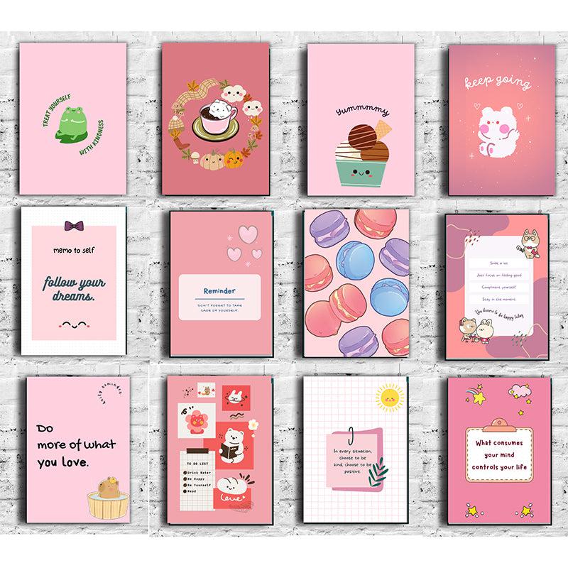 Buy Pink Pastries Wall Poster - Set Of Twelve Wall Poster from Vaaree