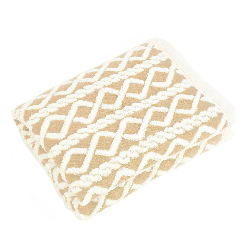 Buy Oriella Geomatric Blanket - Beige Blankets from Vaaree