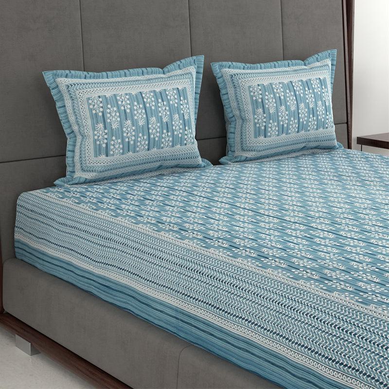 Buy Odin Ethnic Bedsheet - Blue Bedsheets from Vaaree