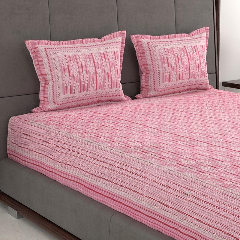 Buy Saavika Printed Bedsheet - Pink Bedsheets from Vaaree