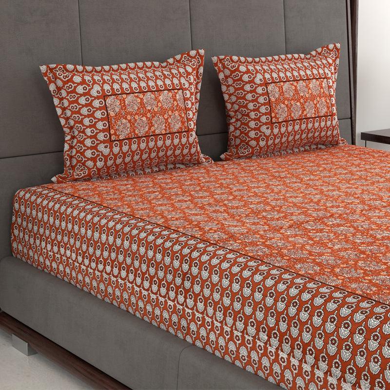 Buy Vidhu Printed Bedsheet - Vermilion Bedsheets from Vaaree