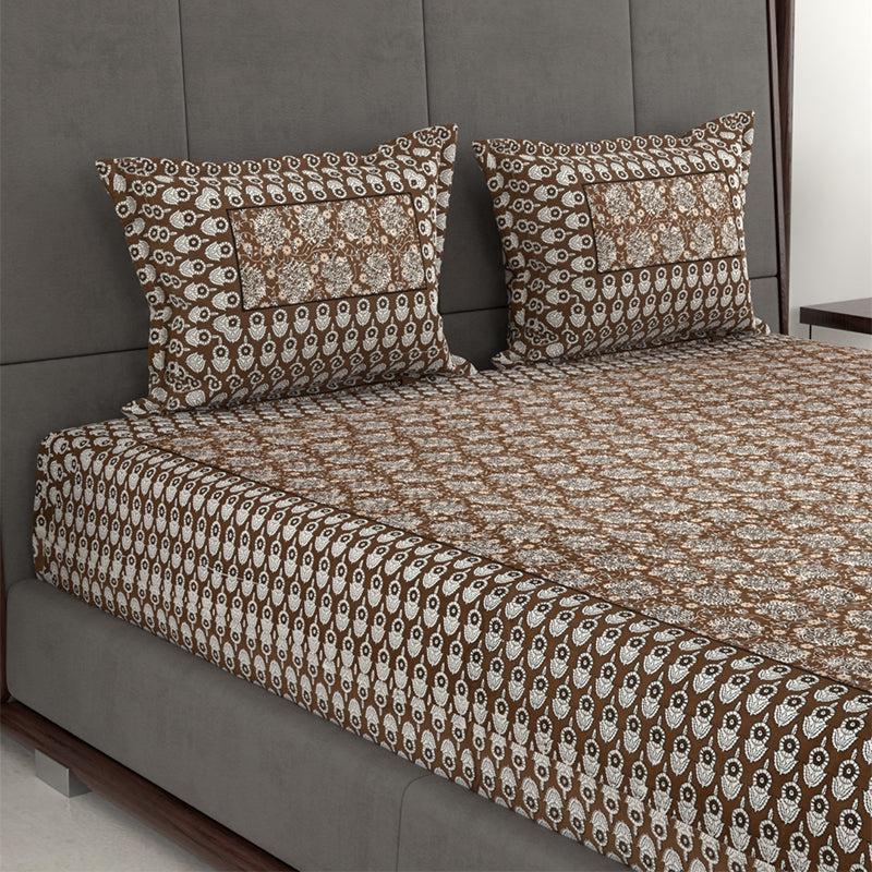 Buy Vidhu Printed Bedsheet - Brown Bedsheets from Vaaree