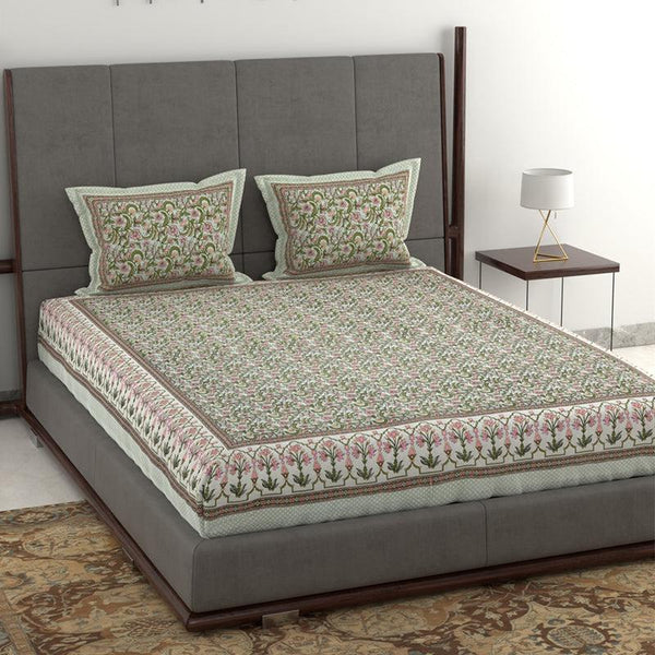 Buy Quilo Ethic Bedsheet - Sea Green Bedsheets from Vaaree