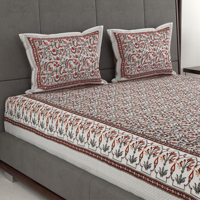 Buy Tridha Printed Bedsheet - Cream Bedsheets from Vaaree