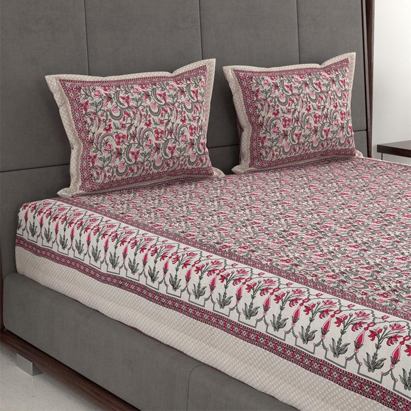 Buy Tridha Printed Bedsheet - Pink Bedsheets from Vaaree