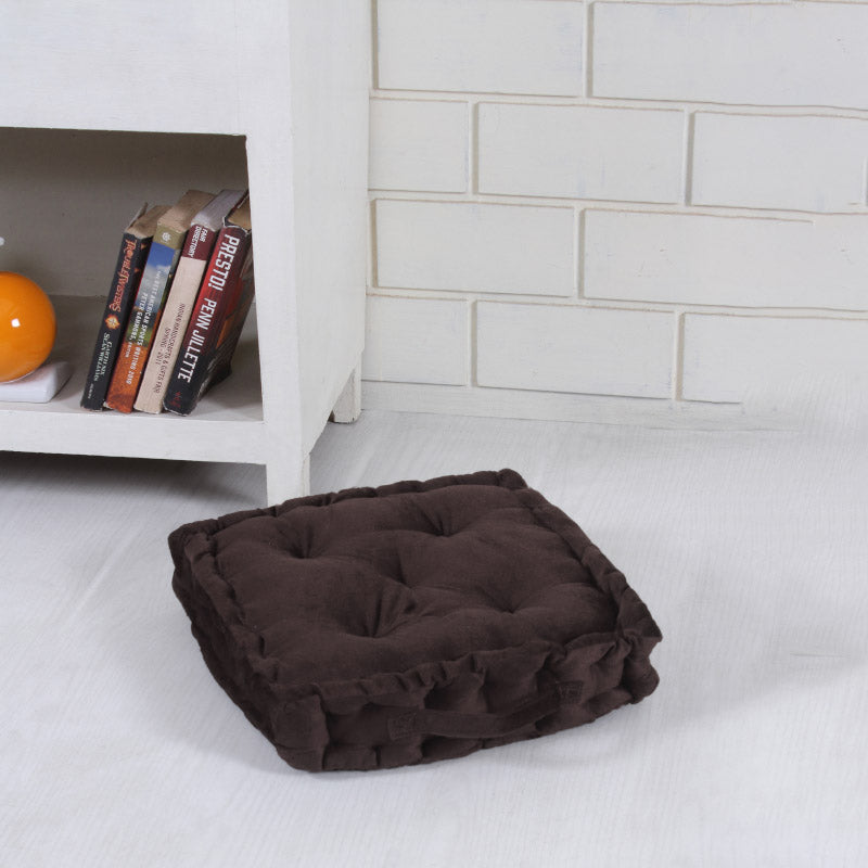 Buy Roe Velvet Floor Cushion - Brown Floor Cushions from Vaaree