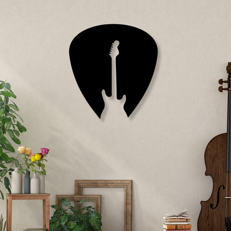 Wall Accents - Guitar And Plectrum Black Wall Art