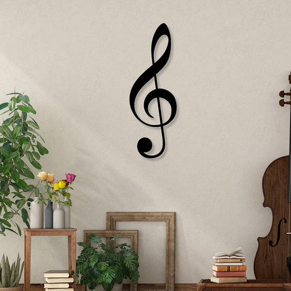 Wall Accents - Treble Key Musical Harmony Black Wall Art