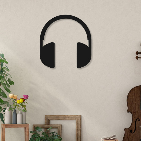 Wall Accents - Headphones On Black Wall Art