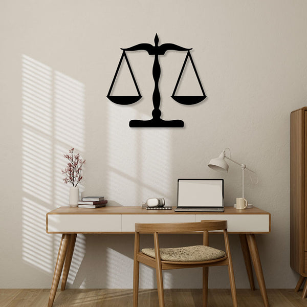 Wall Accents - Justice Scale Black Wall Art