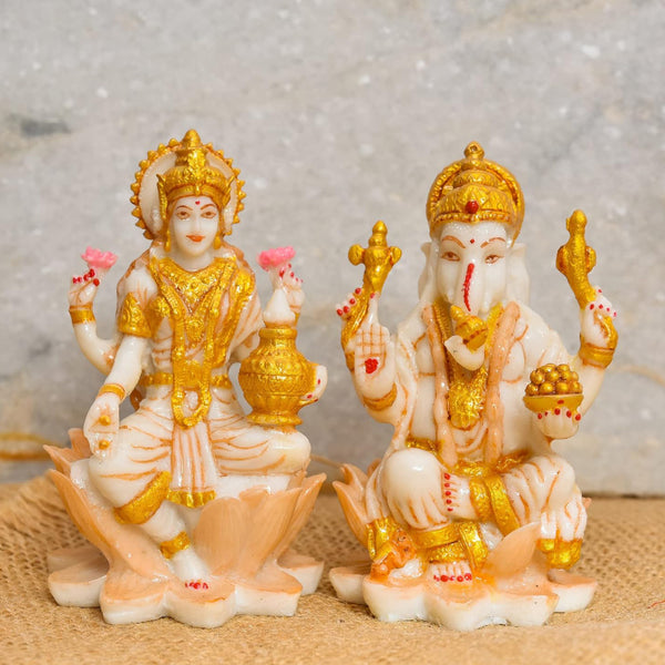 Lakshmi Ji And Ganesha Idol - Set Of Two