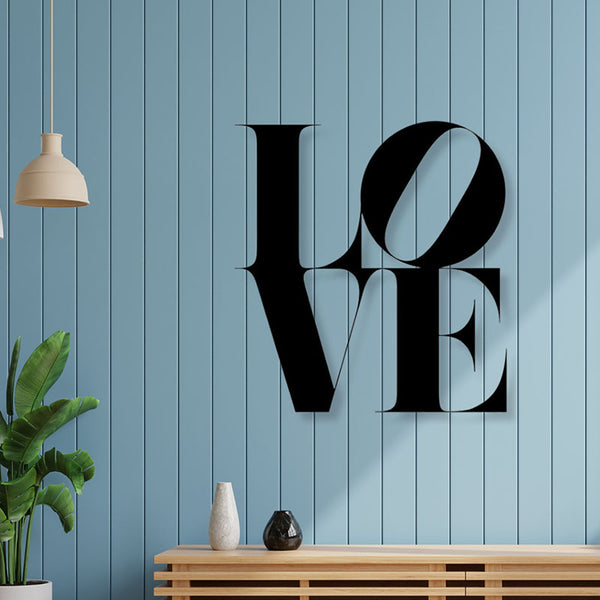 Wall Accents - Love Typography Black Wall Art