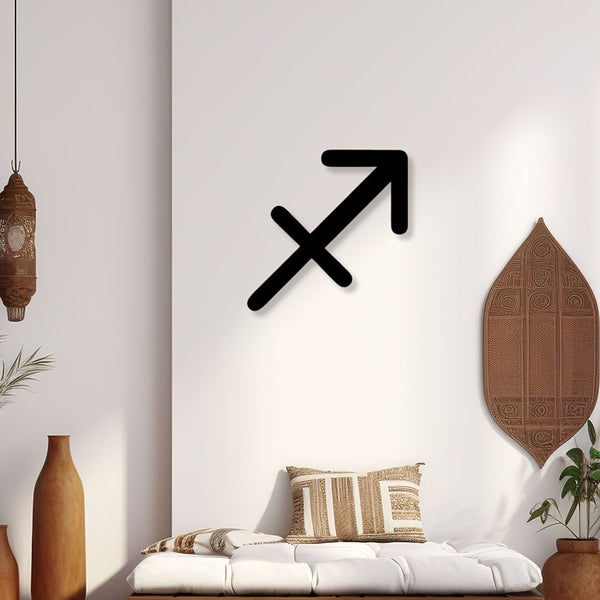 Wall Accents - Sagittarius Zodiac Sign Black Wall Art