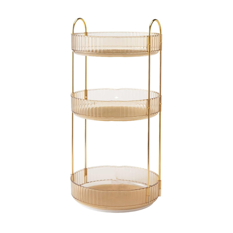 Racks - Cosmina 3-Tier Multipurpose Revolving Organizer - Gold