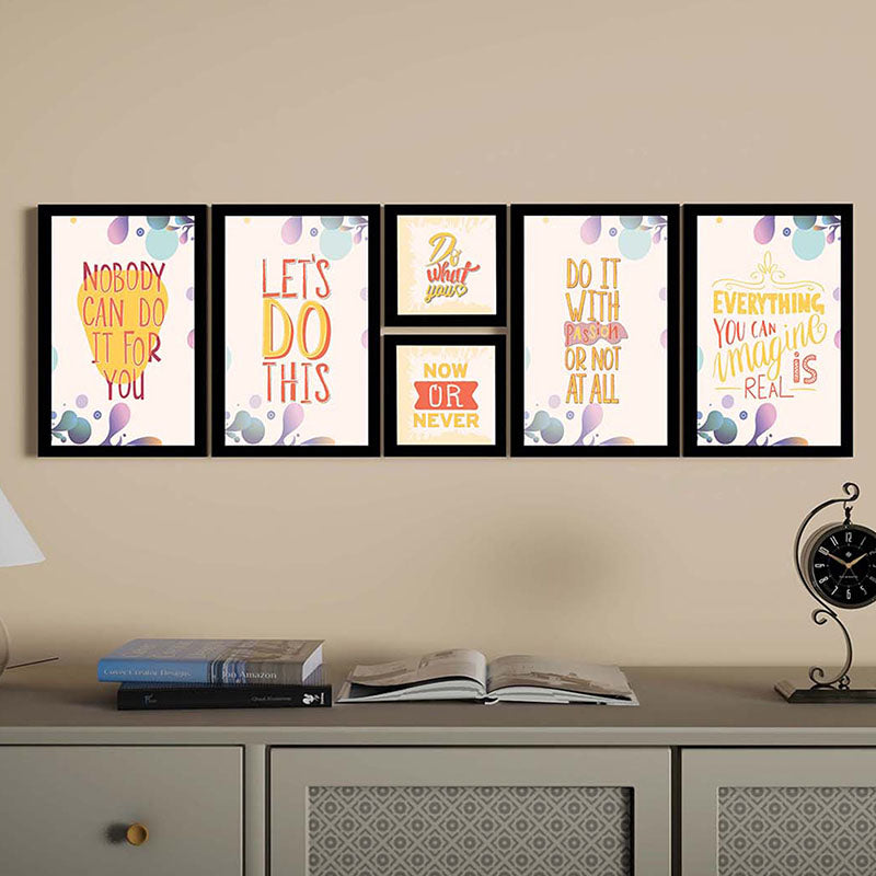 Buy Lets Do This Wall Art - Set Of Six Wall Art & Paintings from Vaaree