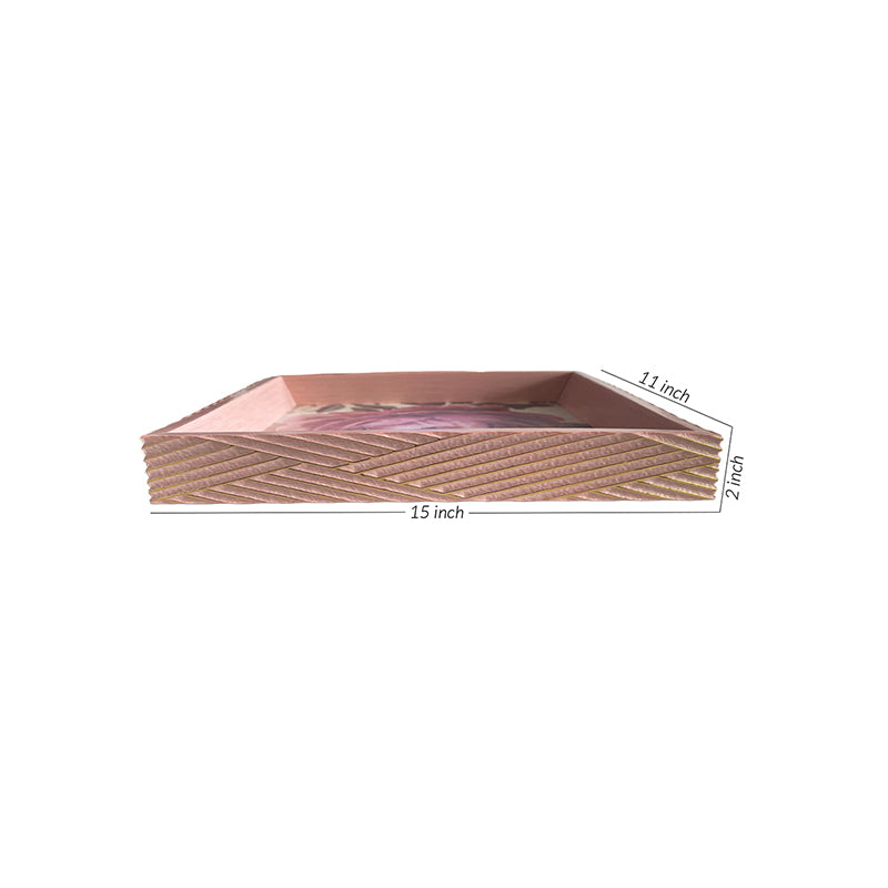 Serving Tray - Rio Glaze Wooden Tray - Pink