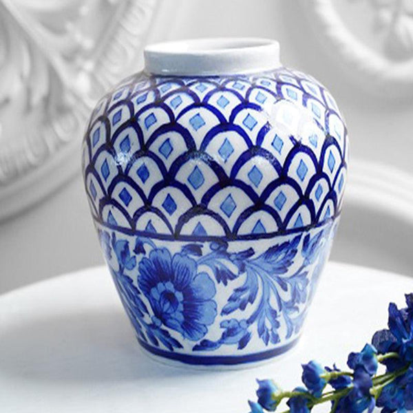 Cerulean Handpainted Vase