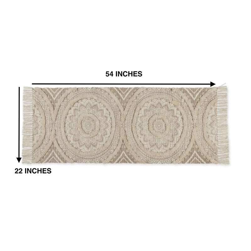 Buy Mita Boho Runner Rug - Beige Runner Rug from Vaaree