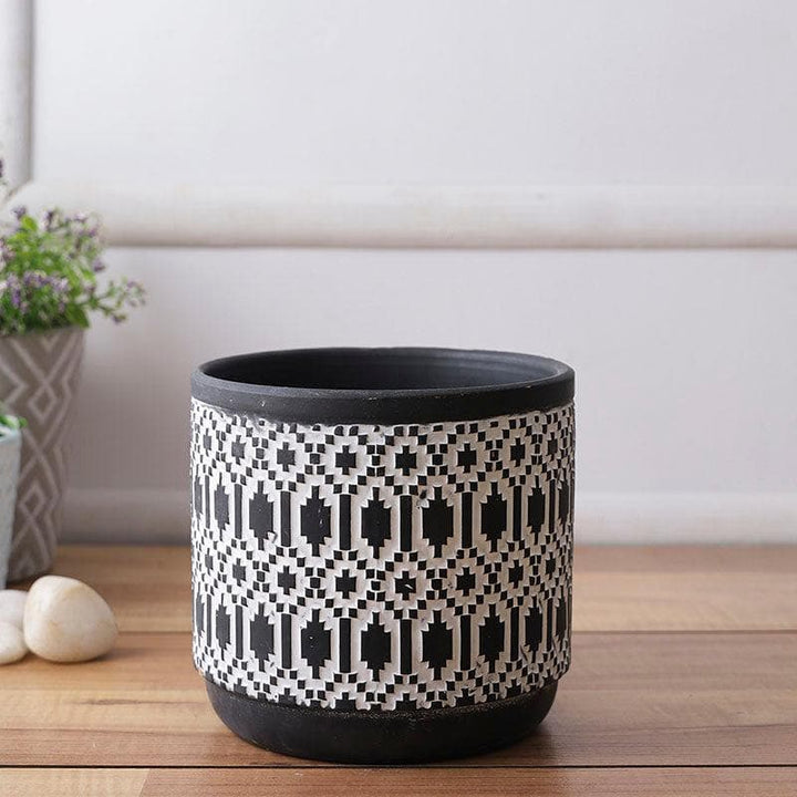 Buy Black & White Patterned Planter at Vaaree online | Beautiful Pots & Planters to choose from