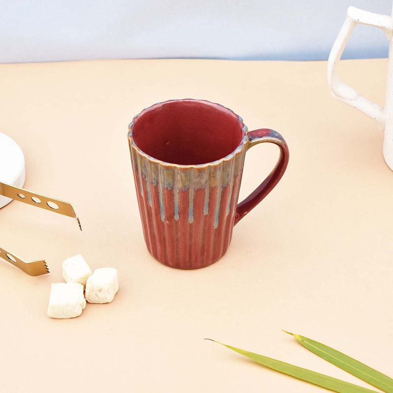 Buy Atina Ceramic Mug (Red) - 200 ML Mug & Tea Cup from Vaaree