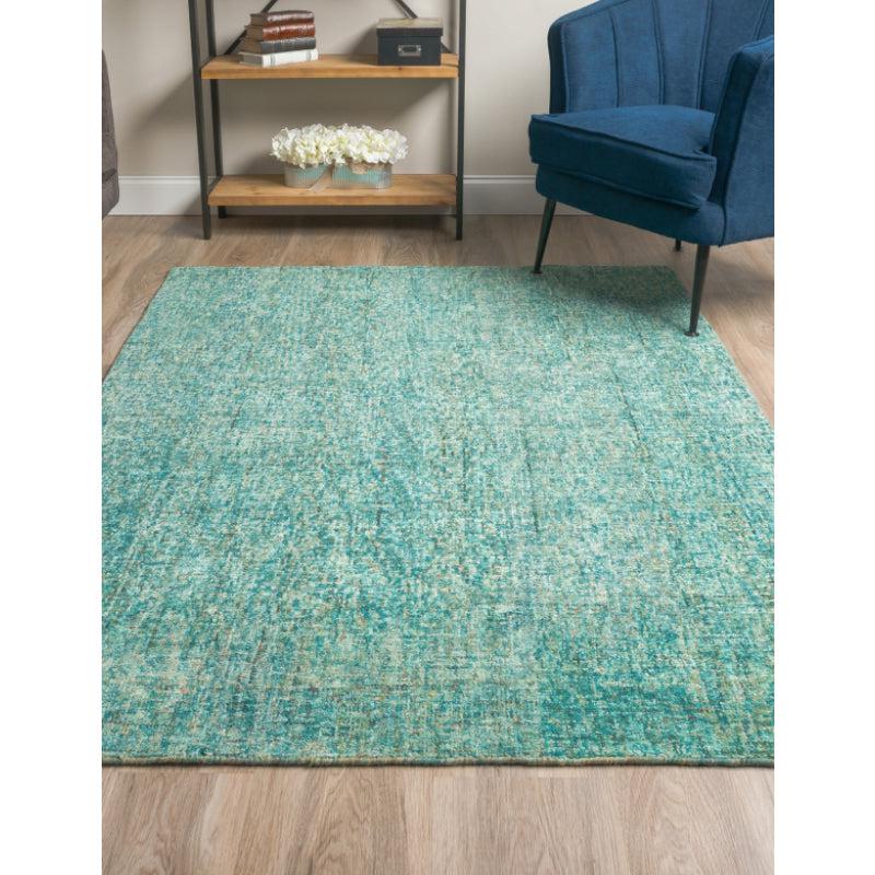 Buy Handloom Harmony Hand Woven Rug - Sea Blue Rugs from Vaaree