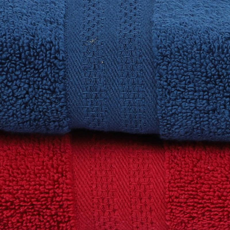 Buy Miorah Bath Towel (Blue & Red) - Set Of Two Bath Towels from Vaaree