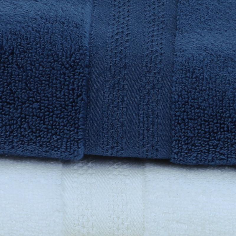 Buy Miorah Bath Towel (Blue & White) - Set Of Two Bath Towels from Vaaree