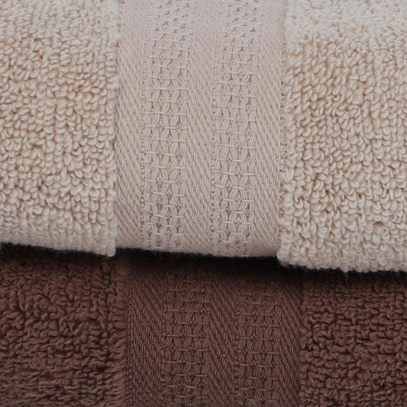 Buy Miorah Bath Towel (Brown & Beige) - Set Of Two Bath Towels from Vaaree