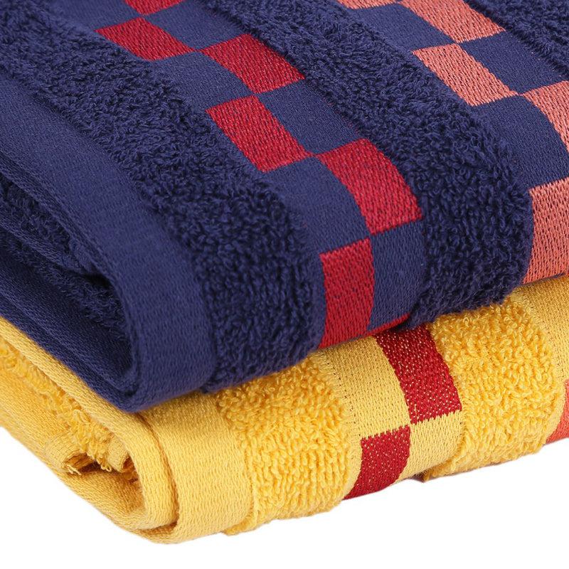 Buy Delpha Bath Towel (Blue & Yellow) - Set Of Two Bath Towels from Vaaree