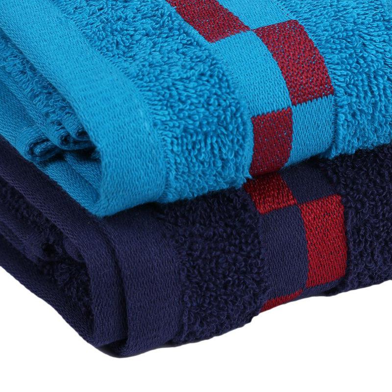 Buy Delpha Bath Towel (Light Blue & Dark Blue) - Set Of Two Bath Towels from Vaaree